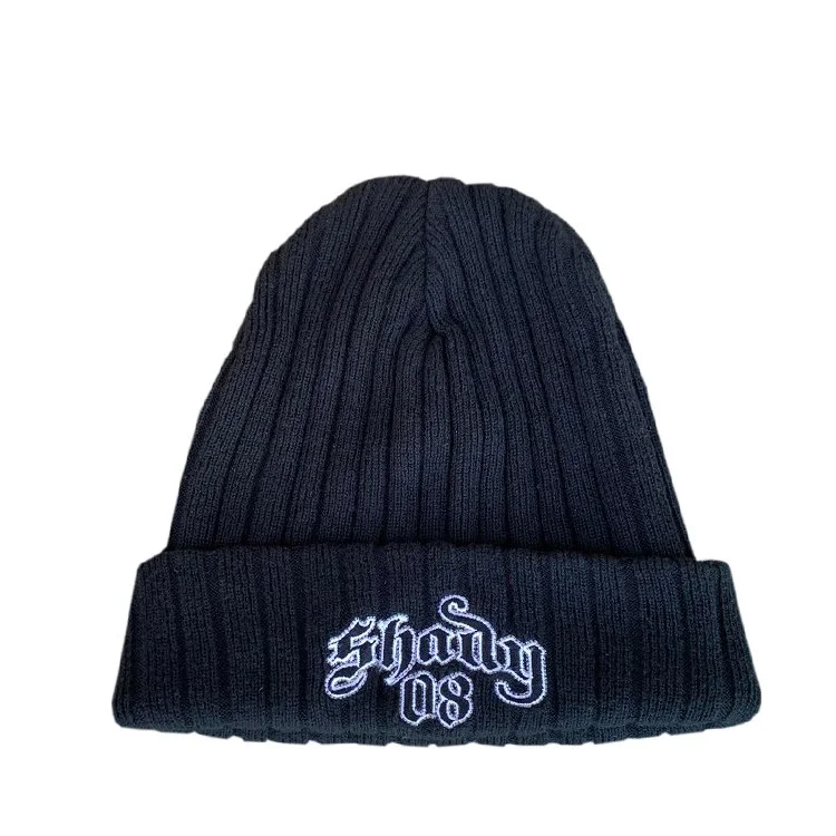 Shady Clothing 08 Black / White Winter Beanie — RootsBK